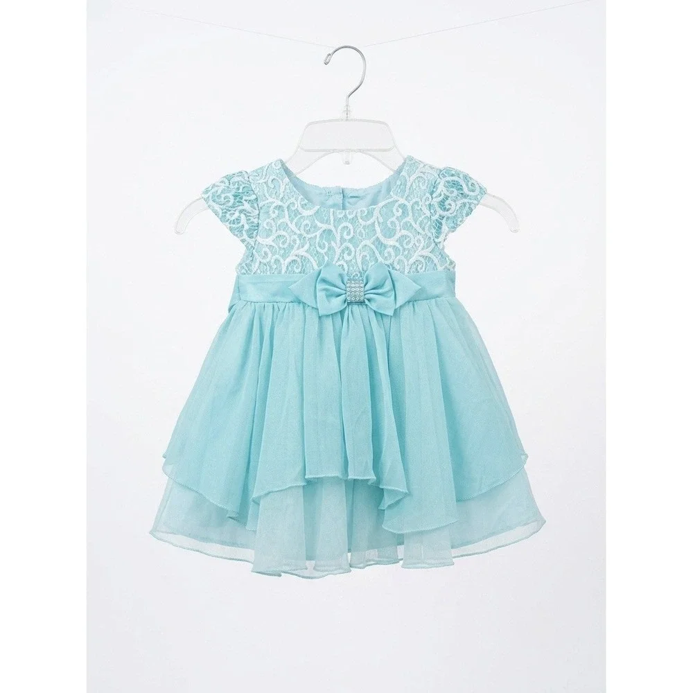 Jona Michelle Baby Girl Dress 18M Mint Lace Tulle Bow Easter Pageant‎ Formal